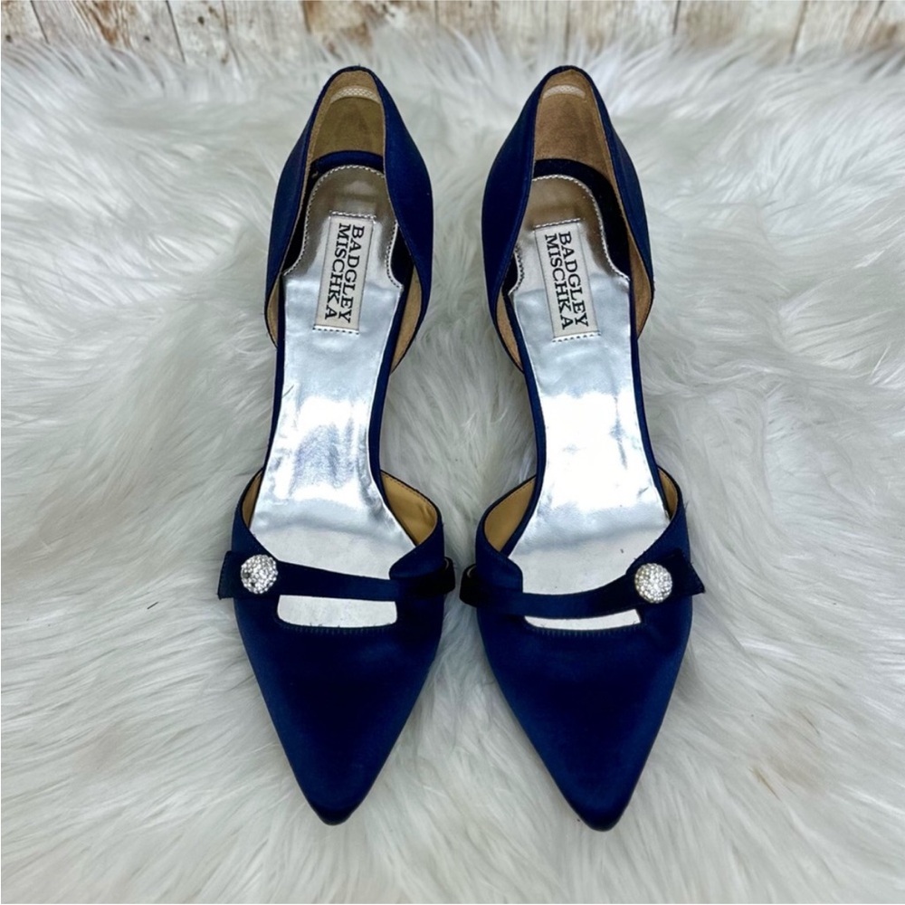 Badgley Mischka Blue Satin Heels [S615]